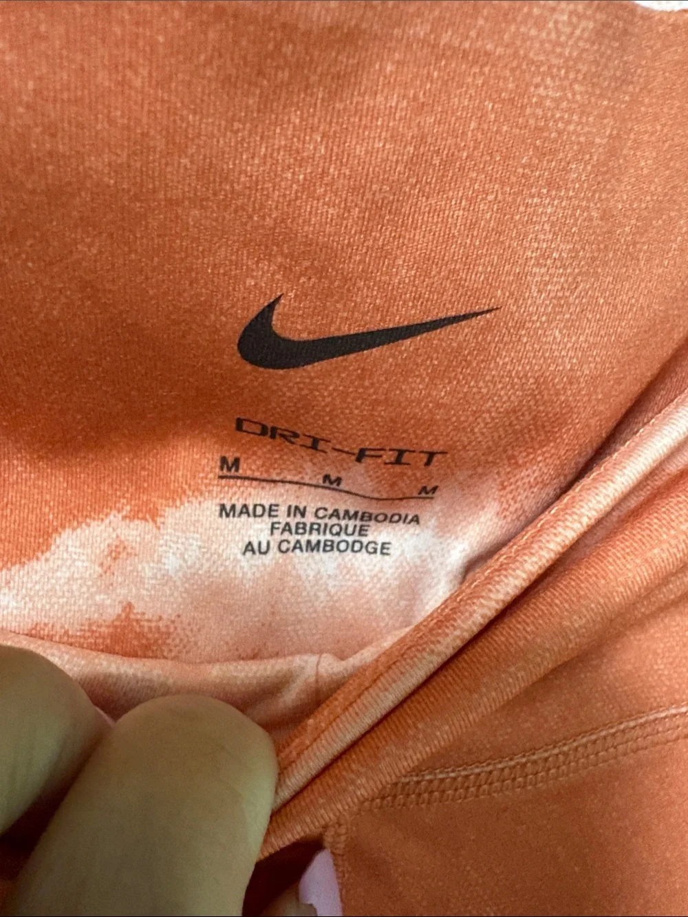 Nike Orange & White Tie-Dye Track Pants
